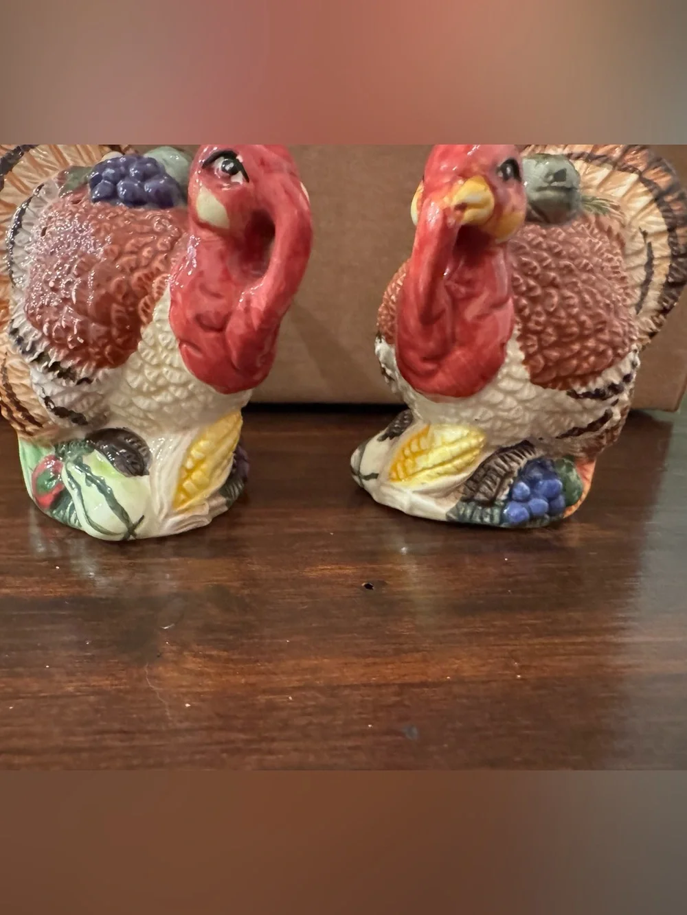 Vintage Ceramic Turkey Salt & Pepper Shakers Thanksgiving Fall Decor